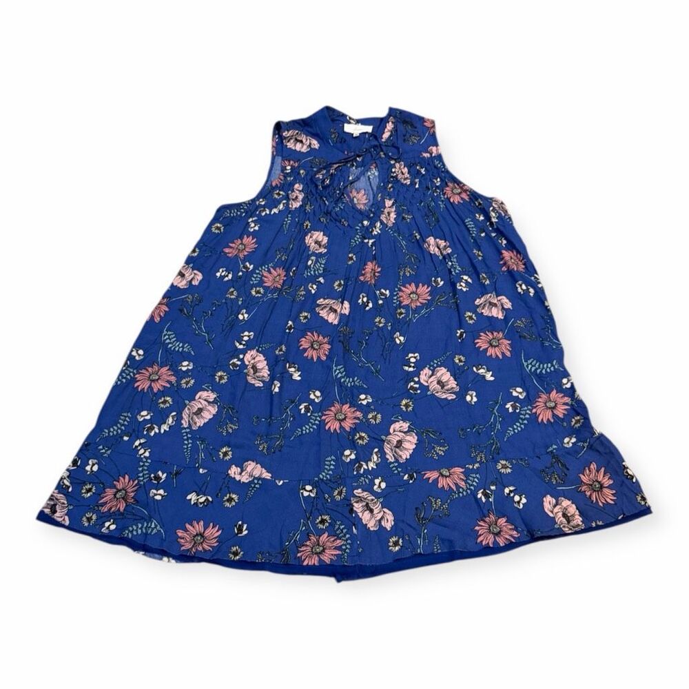 BRAEVE Women’s Blue Pink Floral Sleeveless Tie Neck Dress Size XL - Picture 2 of 6